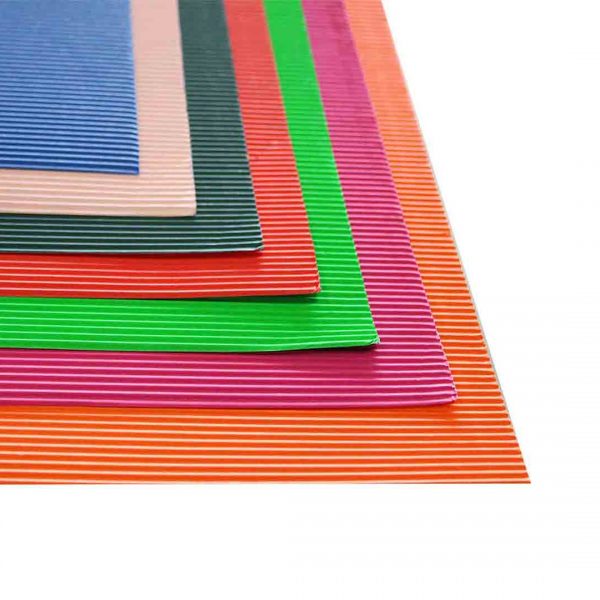 papel corrugado de colores