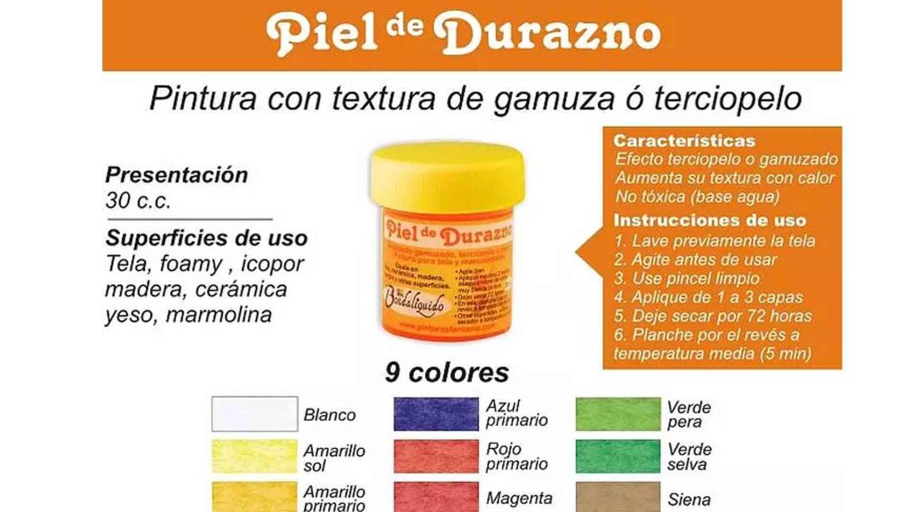 Pintura Para Tela Piel Durazno PLU Fargoriente Distribuciones